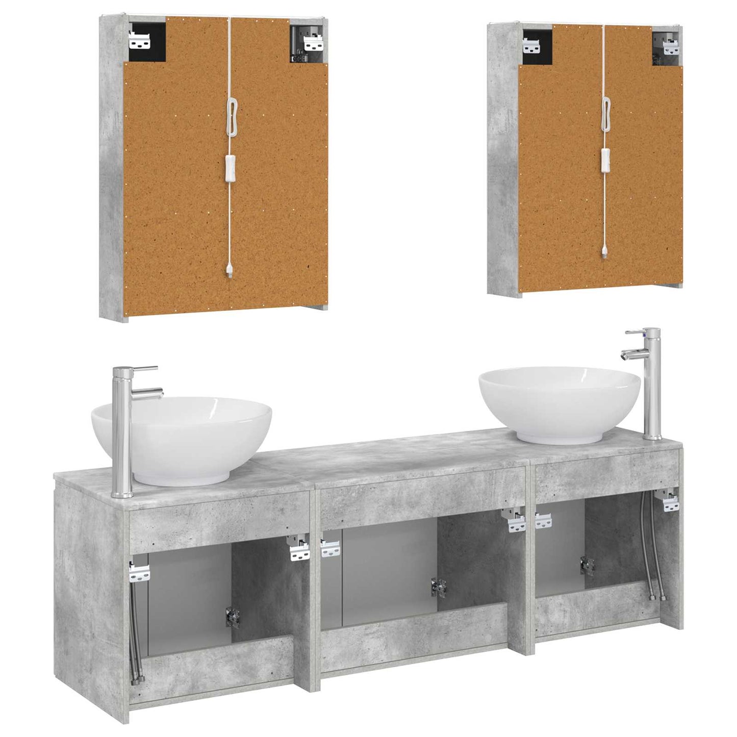 Bathroom Cabinet Set 5 pcs Concrete Grey Engineered Wood