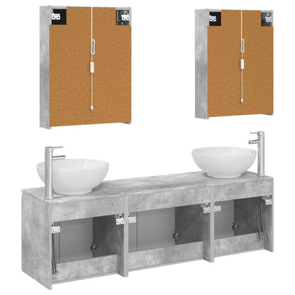 Bathroom Cabinet Set 5 pcs Concrete Grey Engineered Wood