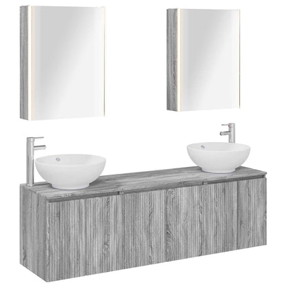 Bathroom Cabinet Set 5 pcs Grey Sonoma Engineered Wood