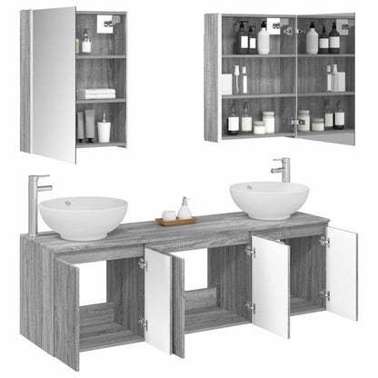 Bathroom Cabinet Set 5 pcs Grey Sonoma Engineered Wood