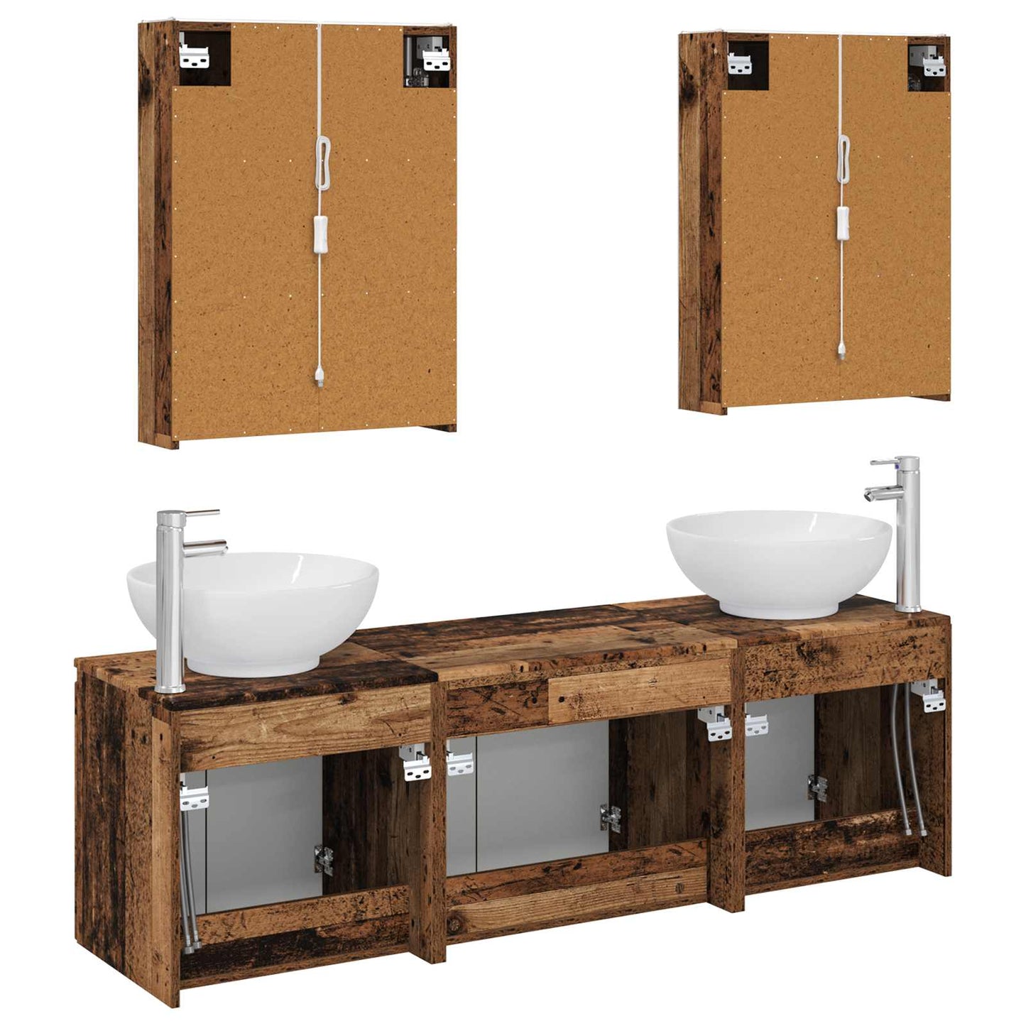 Bathroom Cabinet Set 5 pcs Old Wood Engineered Wood