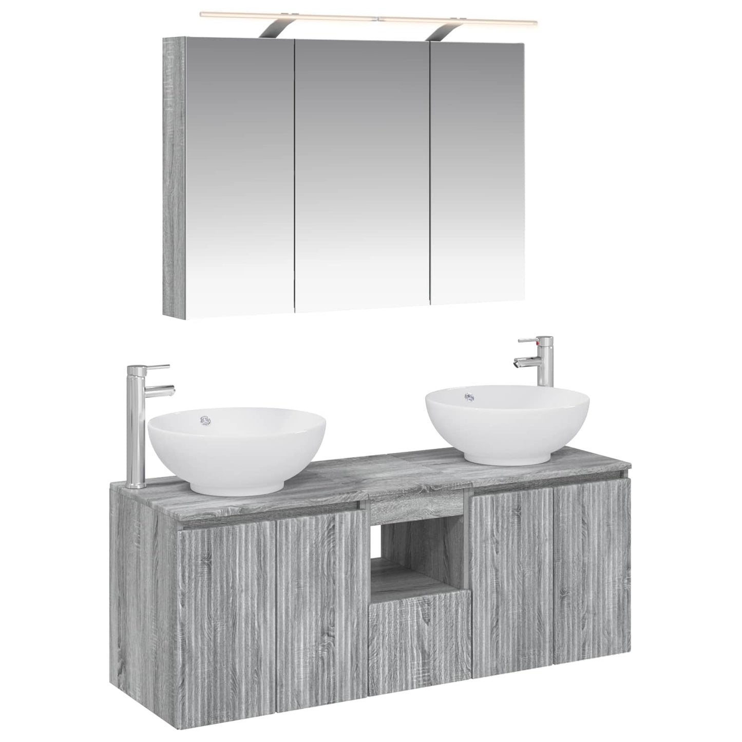 Bathroom Cabinet Set 4 pcs Grey Sonoma Engineered Wood