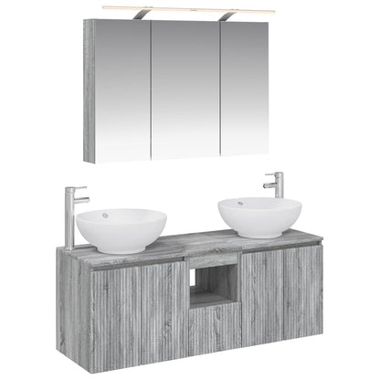 Bathroom Cabinet Set 4 pcs Grey Sonoma Engineered Wood