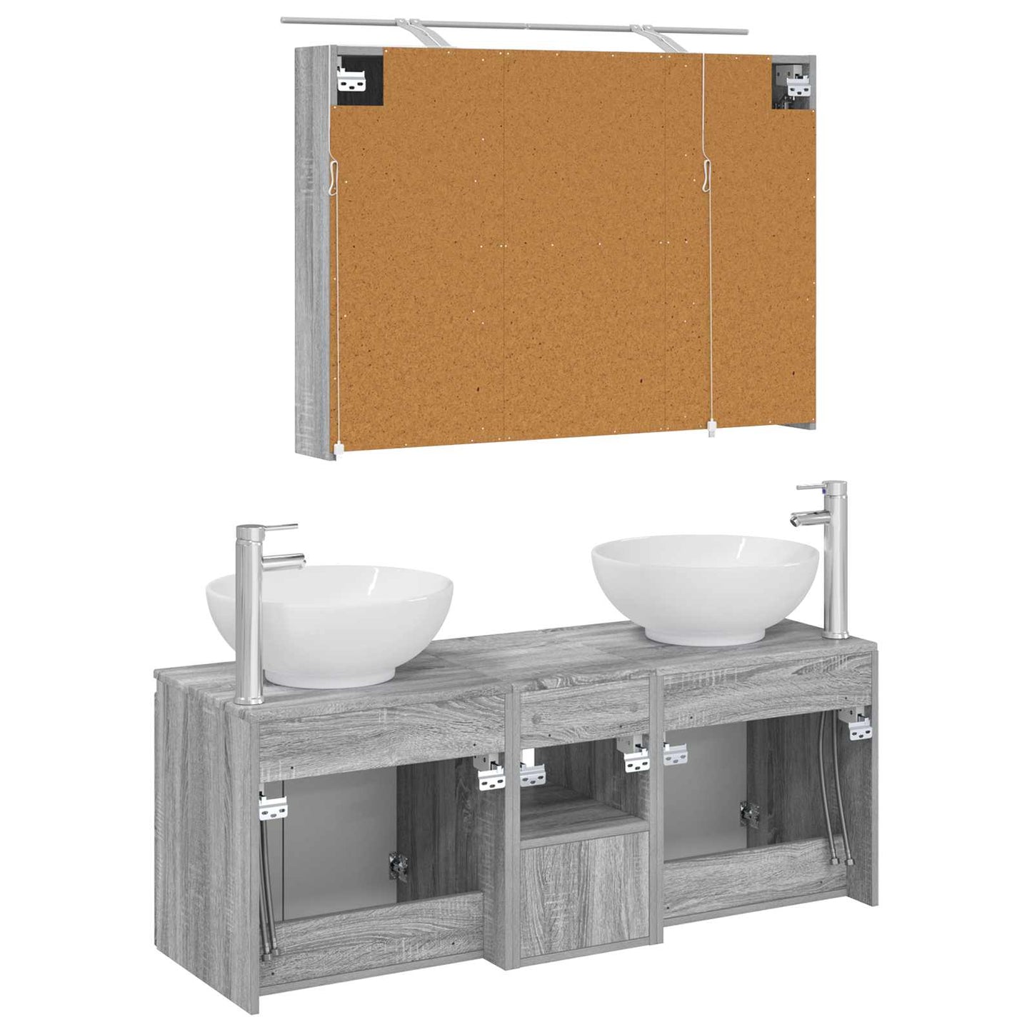 Bathroom Cabinet Set 4 pcs Grey Sonoma Engineered Wood