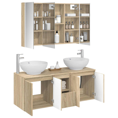 Bathroom Cabinet Set 4 pcs Sonoma Oak Engineered Wood