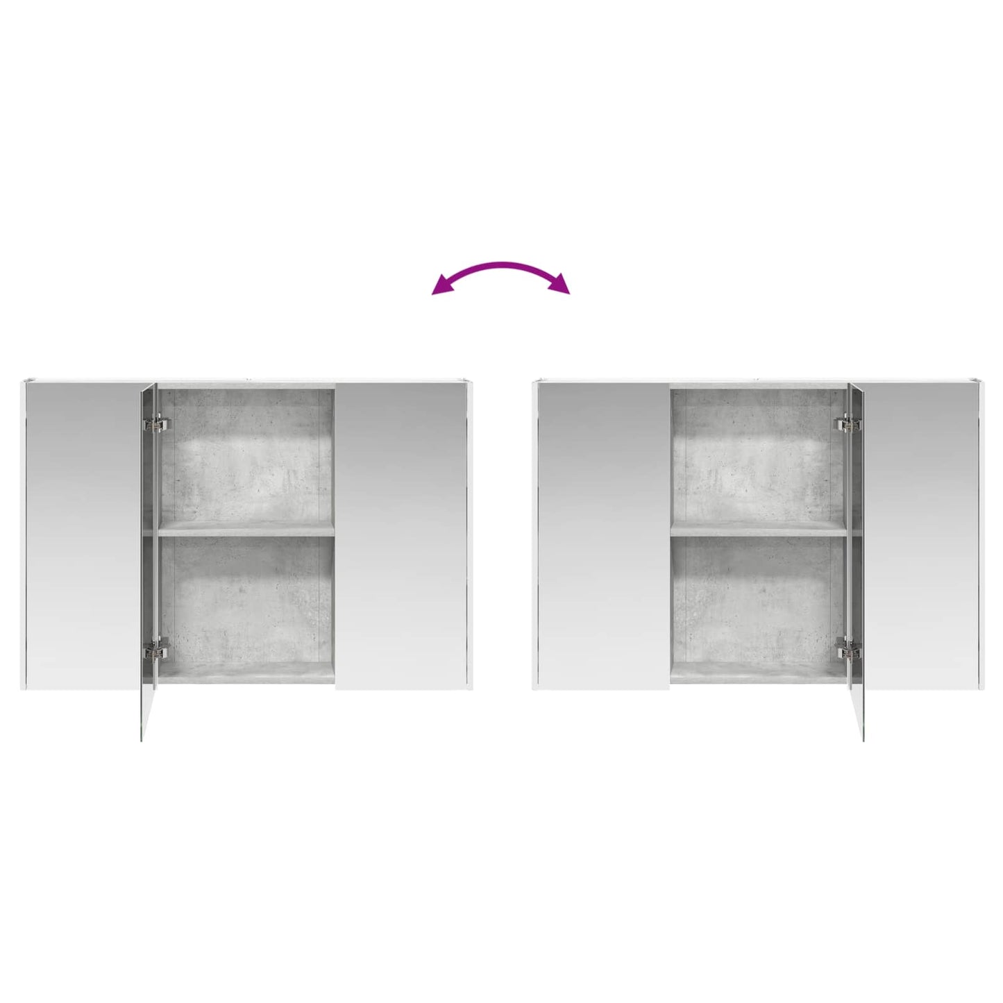 Bathroom Cabinet Set 4 pcs Concrete Grey Engineered Wood