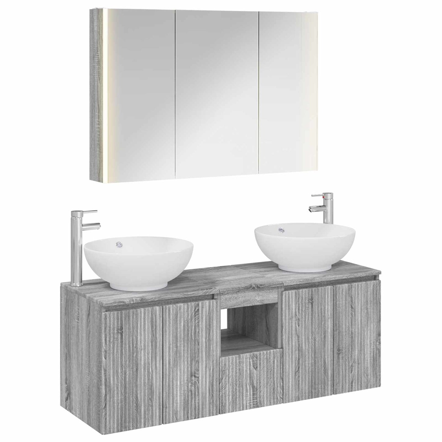 Bathroom Cabinet Set 4 pcs Grey Sonoma Engineered Wood