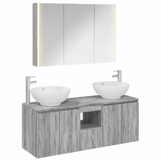 Bathroom Cabinet Set 4 pcs Grey Sonoma Engineered Wood