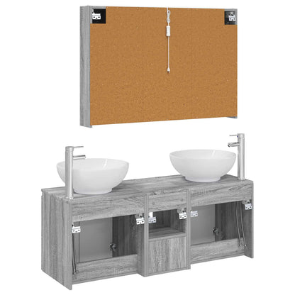 Bathroom Cabinet Set 4 pcs Grey Sonoma Engineered Wood