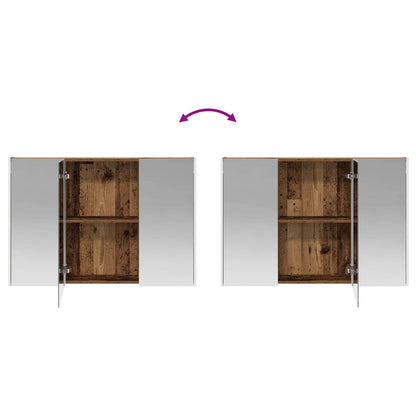 Bathroom Cabinet Set 4 pcs Old Wood Engineered Wood