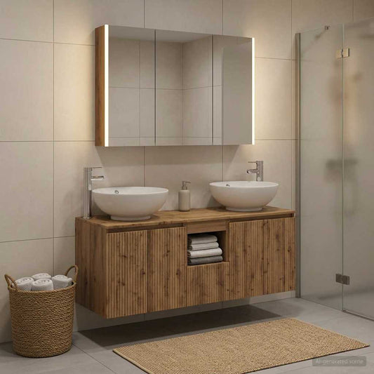 Bathroom Cabinet Set 4 pcs Artisan Oak Engineered Wood