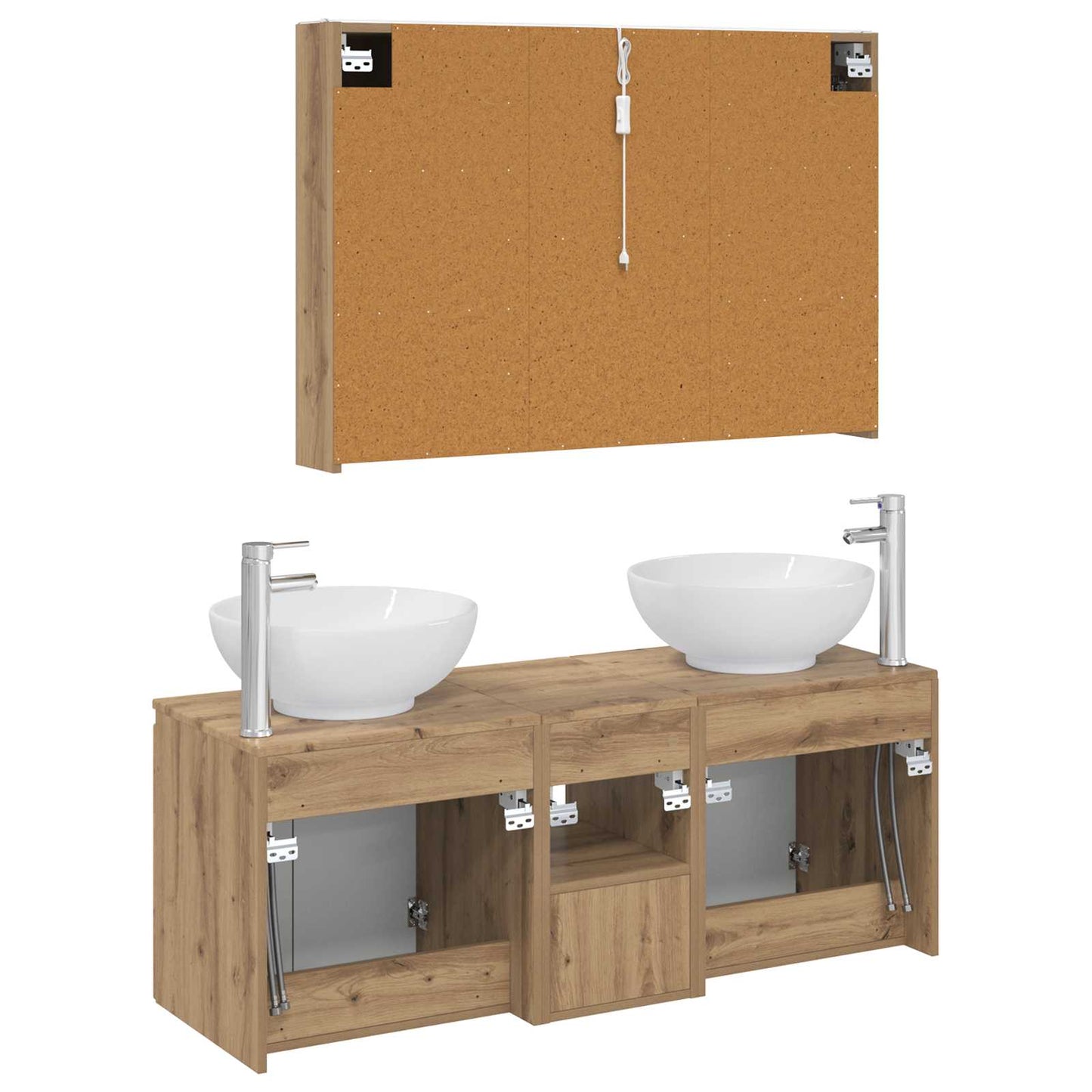 Bathroom Cabinet Set 4 pcs Artisan Oak Engineered Wood