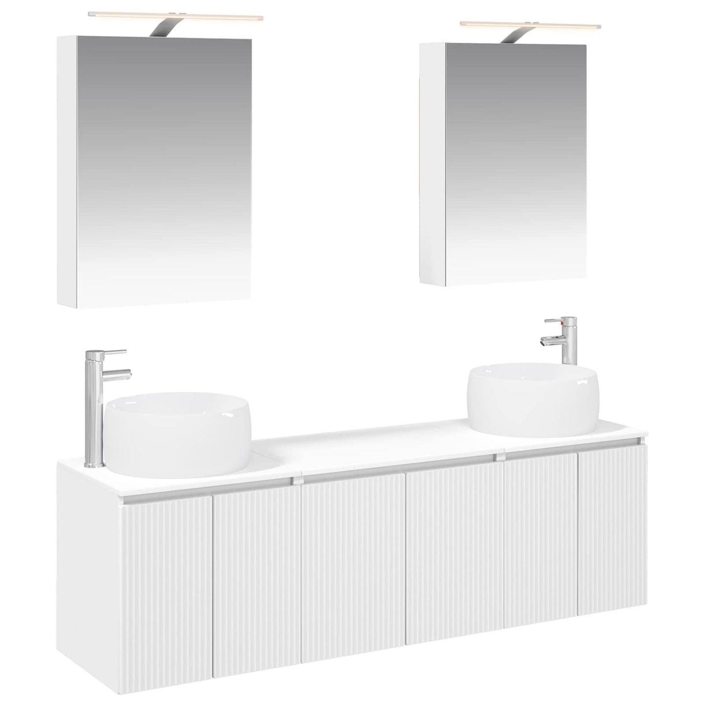 Bathroom Cabinet Set 5 pcs White Engineered Wood