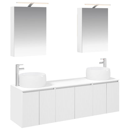 Bathroom Cabinet Set 5 pcs White Engineered Wood