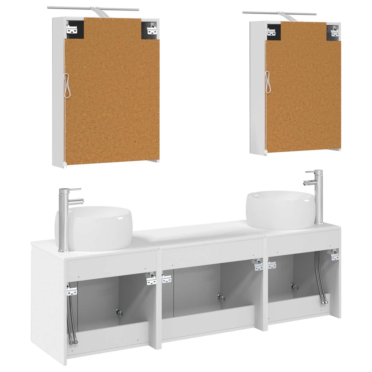 Bathroom Cabinet Set 5 pcs White Engineered Wood