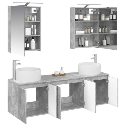 Bathroom Cabinet Set 5 pcs Concrete Grey Engineered Wood