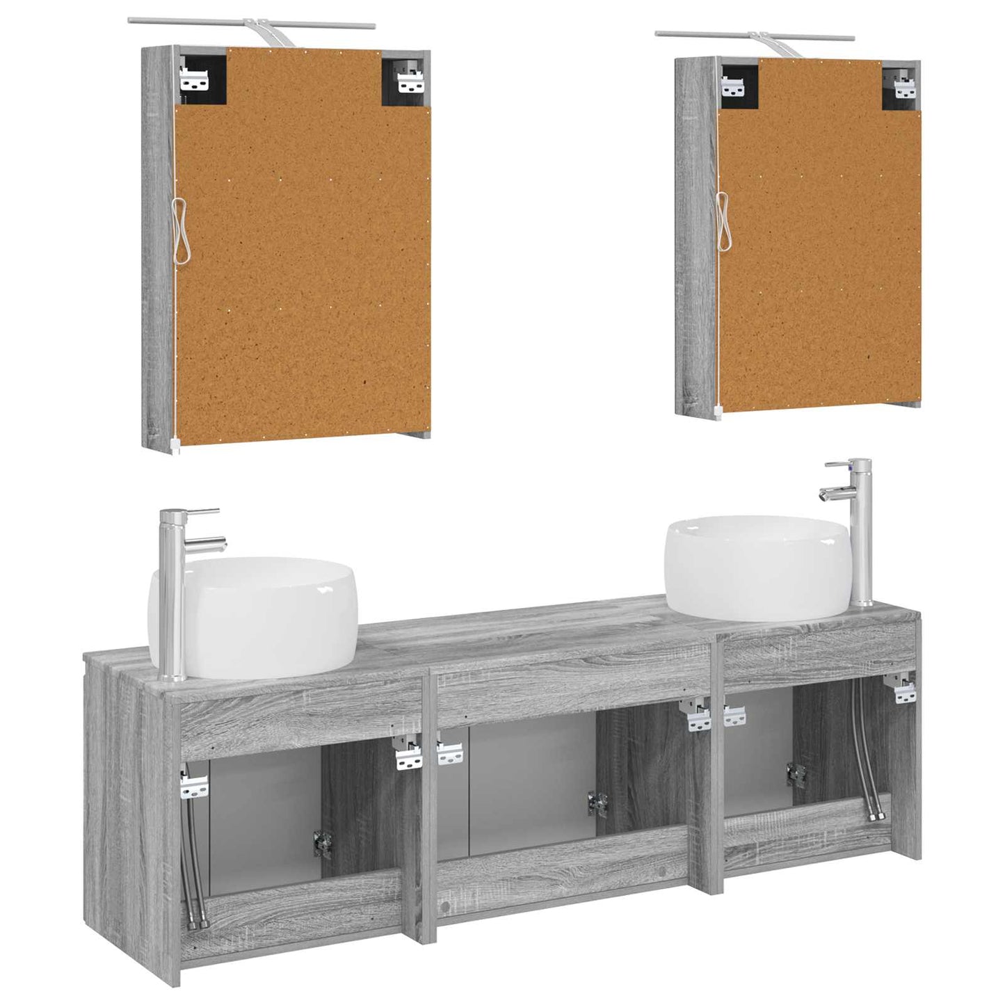 Bathroom Cabinet Set 5 pcs Grey Sonoma Engineered Wood