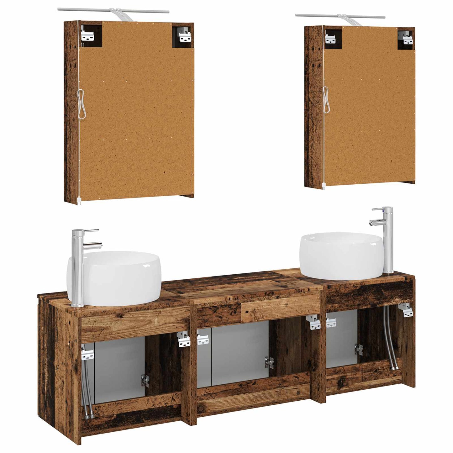 Bathroom Cabinet Set 5 pcs Old Wood Engineered Wood