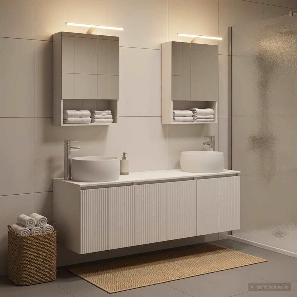 Bathroom Cabinet Set 5 pcs White Engineered Wood