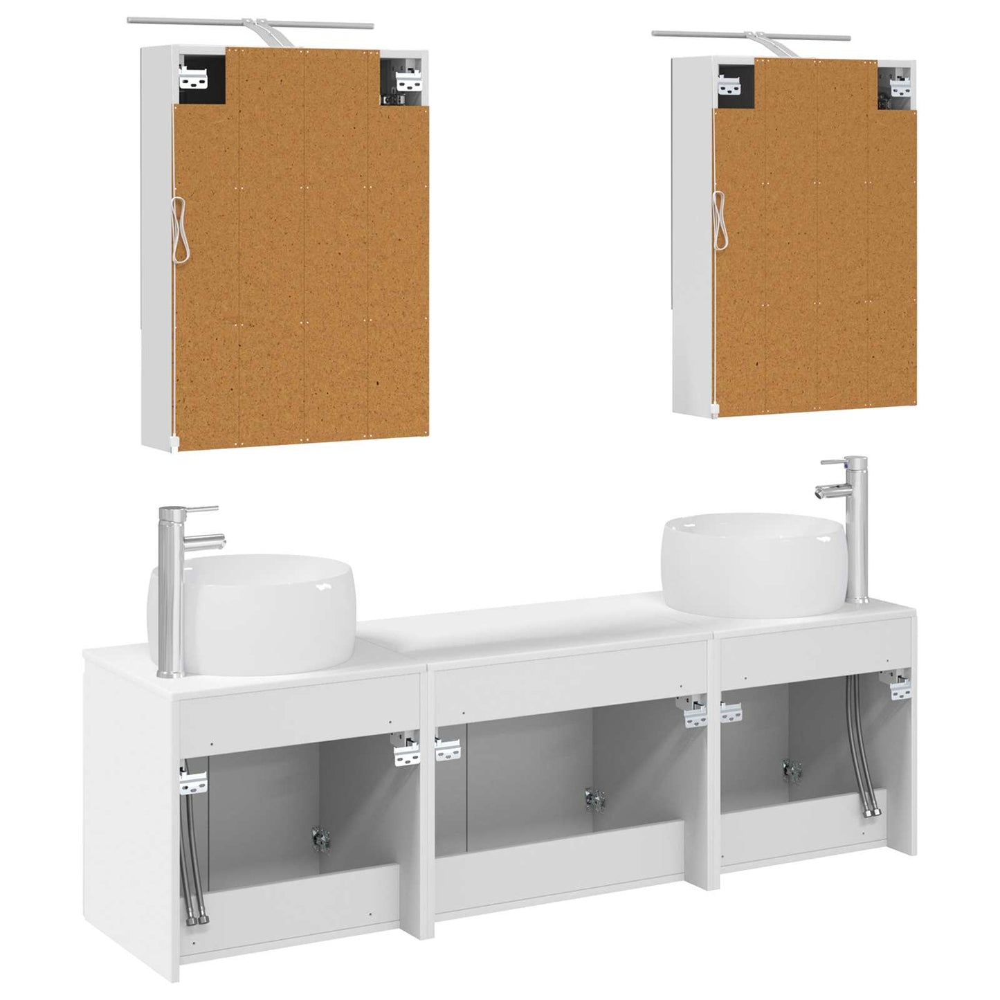 Bathroom Cabinet Set 5 pcs White Engineered Wood