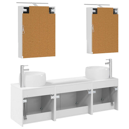 Bathroom Cabinet Set 5 pcs White Engineered Wood