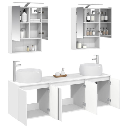 Bathroom Cabinet Set 5 pcs White Engineered Wood