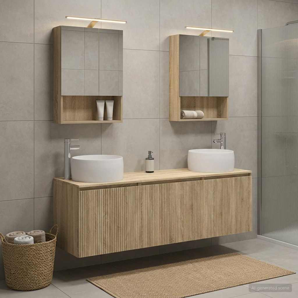 Bathroom Cabinet Set 5 pcs Sonoma Oak Engineered Wood