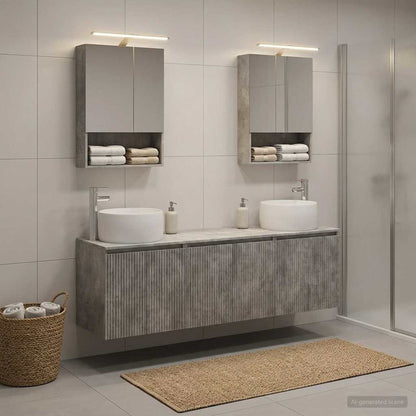Bathroom Cabinet Set 5 pcs Concrete Grey Engineered Wood