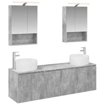 Bathroom Cabinet Set 5 pcs Concrete Grey Engineered Wood
