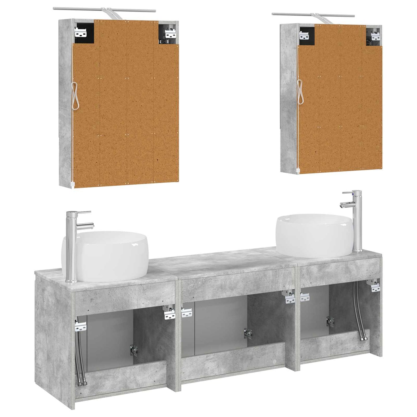 Bathroom Cabinet Set 5 pcs Concrete Grey Engineered Wood