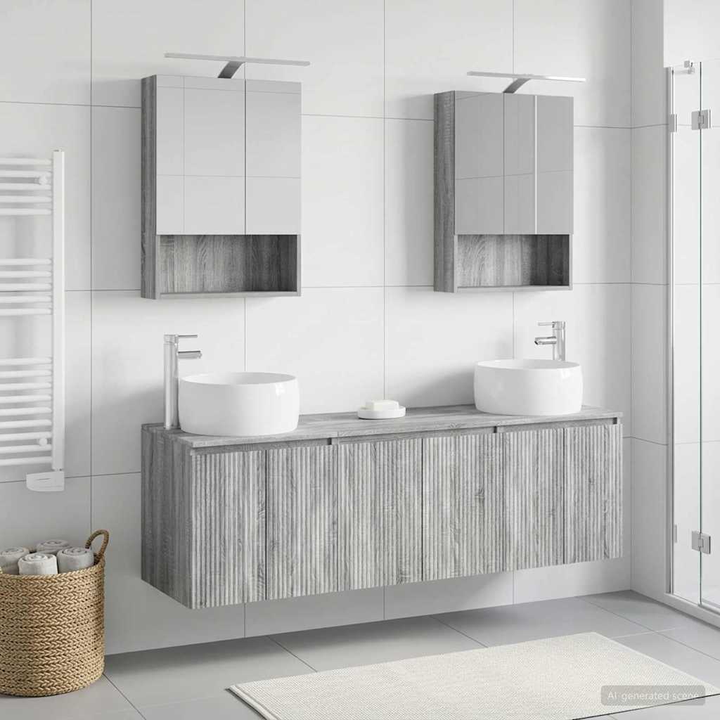 Bathroom Cabinet Set 5 pcs Grey Sonoma Engineered Wood