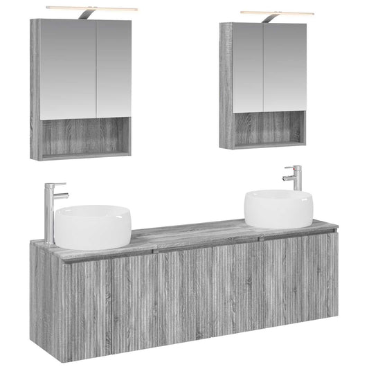 Bathroom Cabinet Set 5 pcs Grey Sonoma Engineered Wood