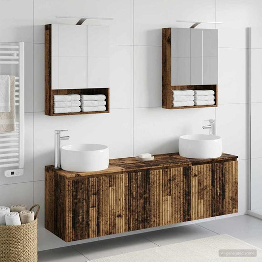 Bathroom Cabinet Set 5 pcs Old Wood Engineered Wood