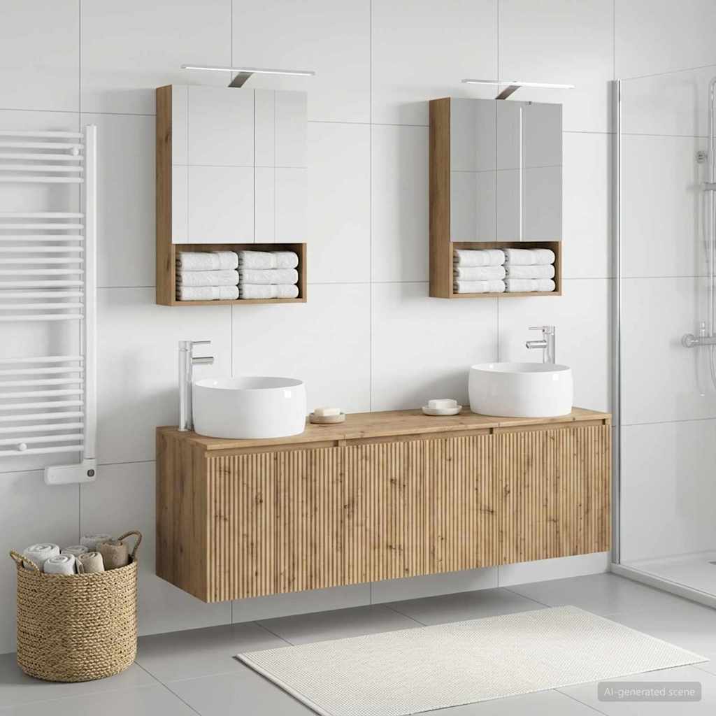 Bathroom Cabinet Set 5 pcs Artisan Oak Engineered Wood