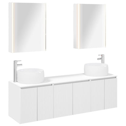 Bathroom Cabinet Set 5 pcs White Engineered Wood