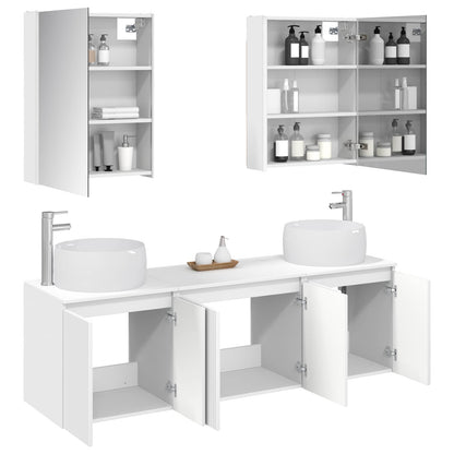 Bathroom Cabinet Set 5 pcs White Engineered Wood