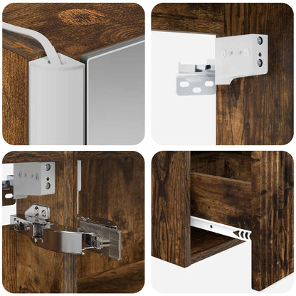 Bathroom Cabinet Set 5 pcs Smoked Oak Engineered Wood