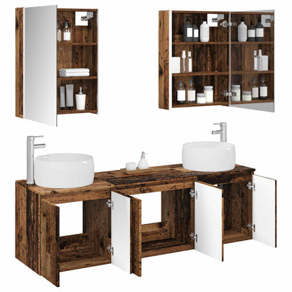 Bathroom Cabinet Set 5 pcs Old Wood Engineered Wood