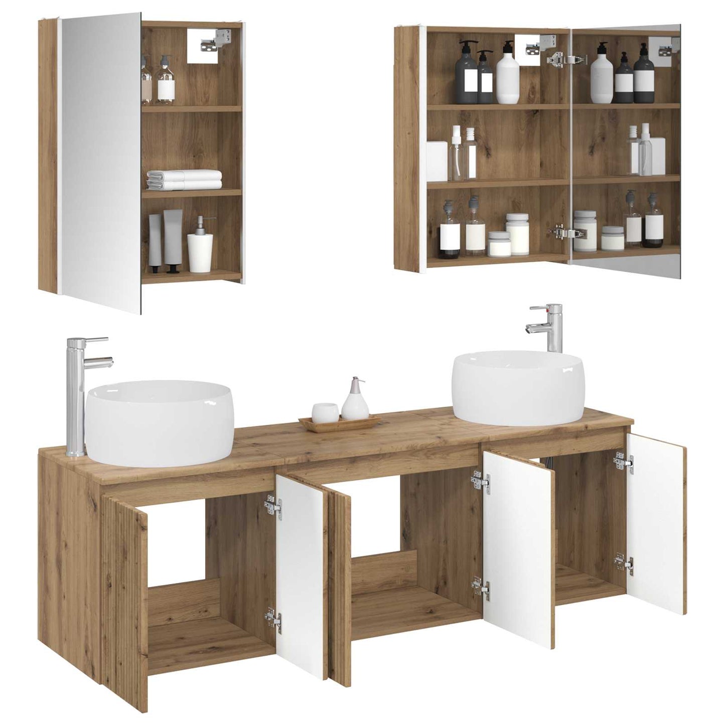 Bathroom Cabinet Set 5 pcs Artisan Oak Engineered Wood