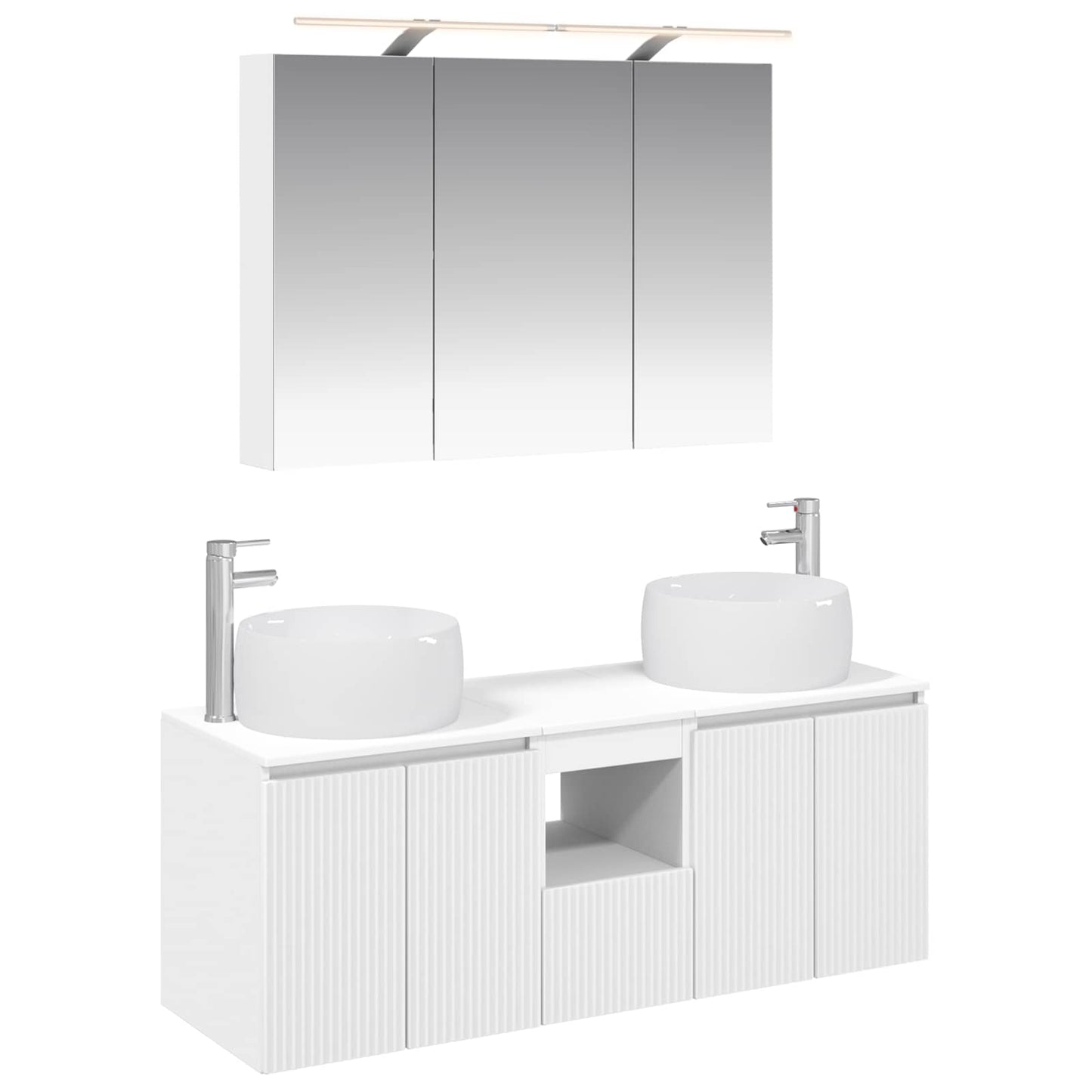 Bathroom Cabinet Set 4 pcs White Engineered Wood