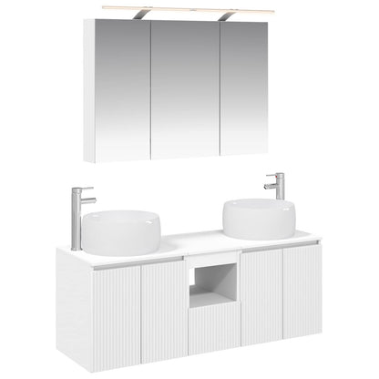 Bathroom Cabinet Set 4 pcs White Engineered Wood