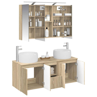 Bathroom Cabinet Set 4 pcs Sonoma Oak Engineered Wood