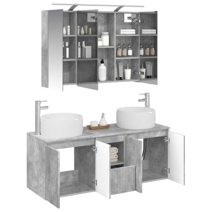 Bathroom Cabinet Set 4 pcs Concrete Grey Engineered Wood