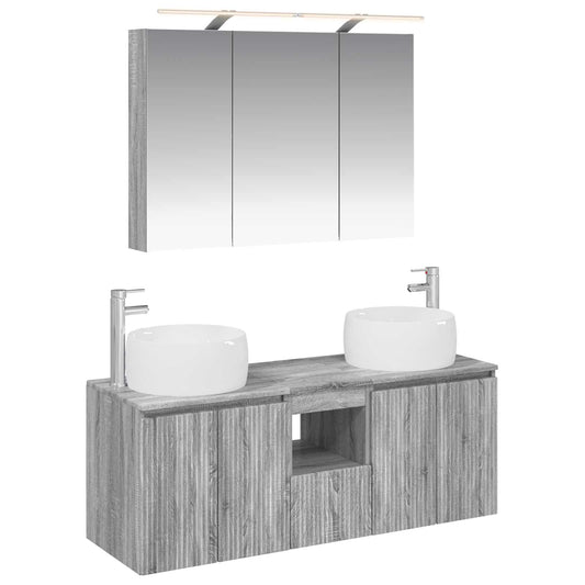 Bathroom Cabinet Set 4 pcs Grey Sonoma Engineered Wood