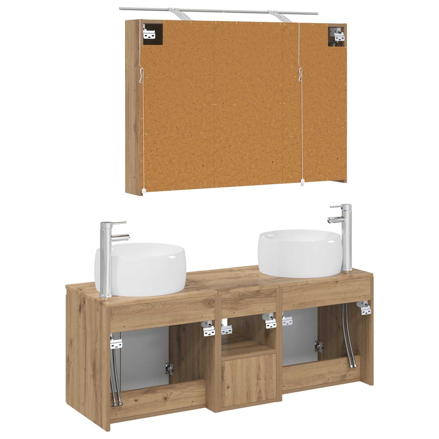 Bathroom Cabinet Set 4 pcs Artisan Oak Engineered Wood
