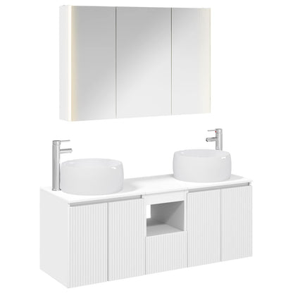 Bathroom Cabinet Set 4 pcs White Engineered Wood