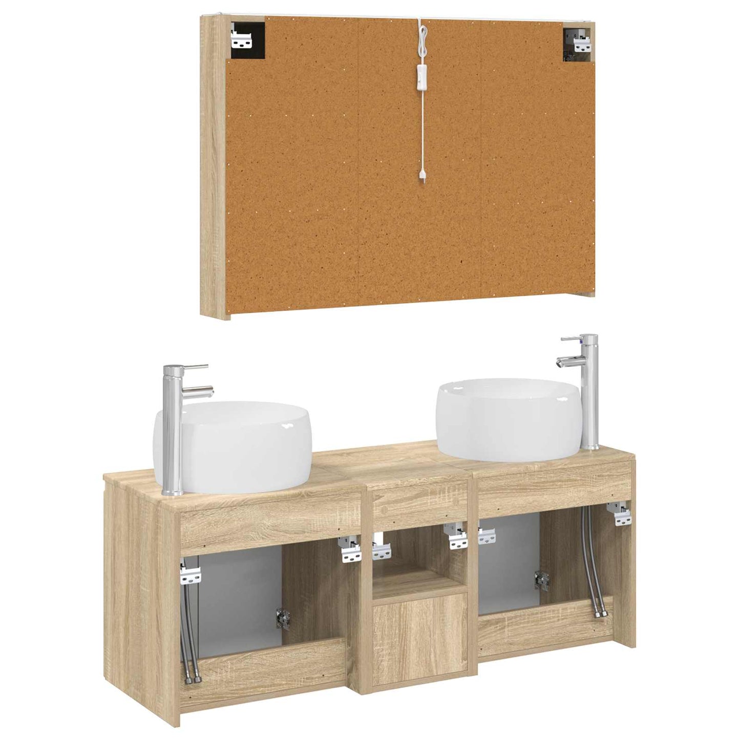 Bathroom Cabinet Set 4 pcs Sonoma Oak Engineered Wood
