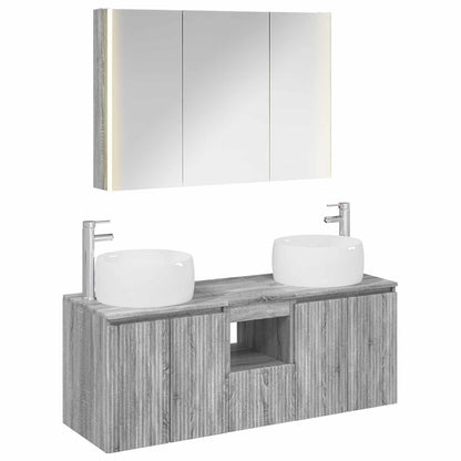 Bathroom Cabinet Set 4 pcs Grey Sonoma Engineered Wood