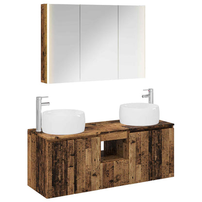 Bathroom Cabinet Set 4 pcs Old Wood Engineered Wood