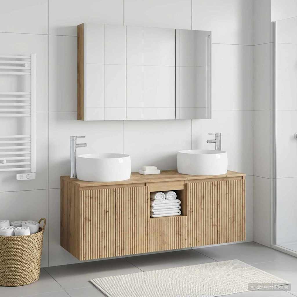 Bathroom Cabinet Set 4 pcs Artisan Oak Engineered Wood